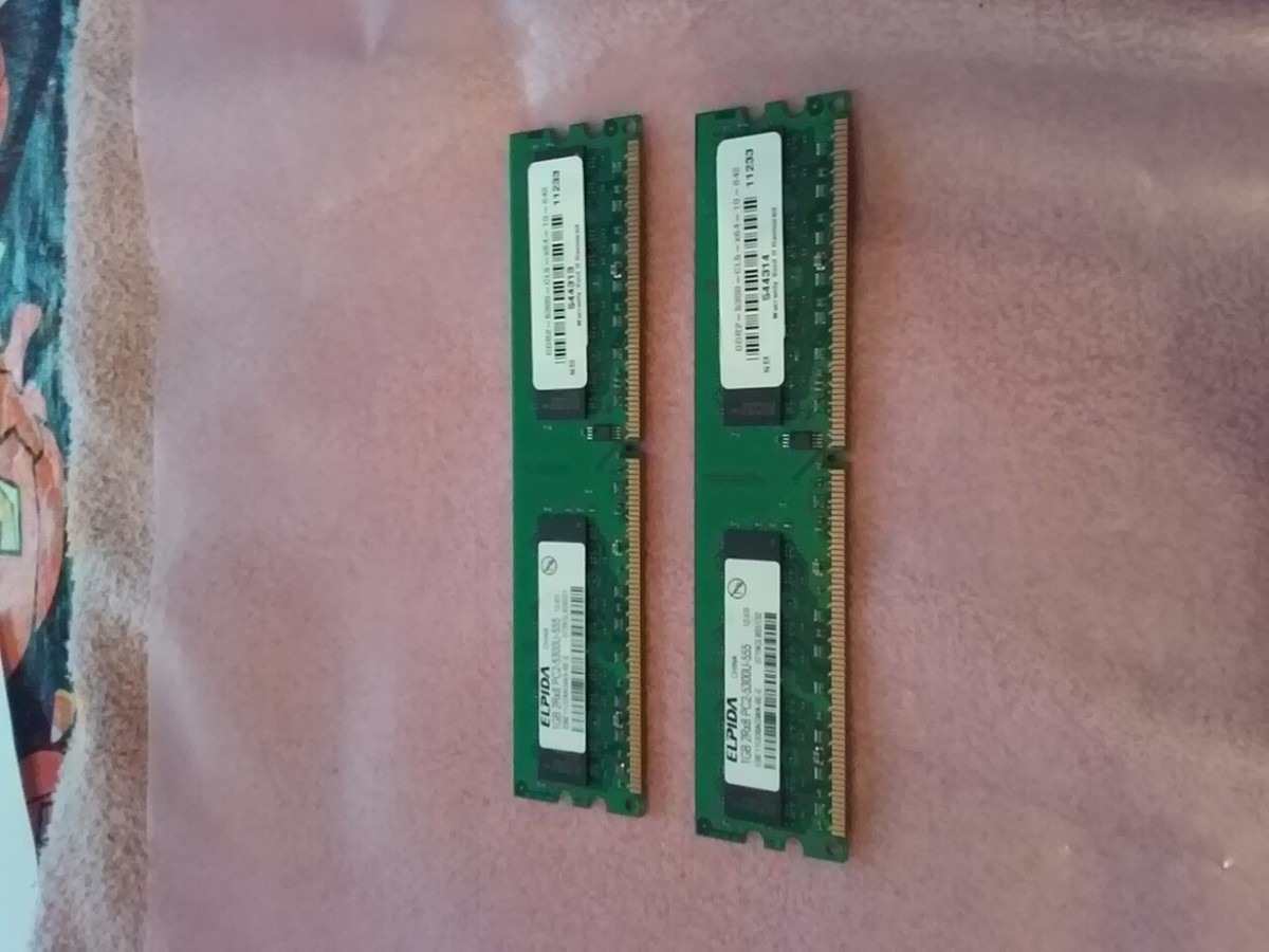 Elpida 1GB RAM 2Rx8 PC2-5300U 555MHz DDR2 DIMM (2x1gb=2gb) | eBay