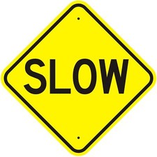 Slow Down Signs 12" X 12" Reflective Rust-Free Aluminum UV Weatherproof Eas...