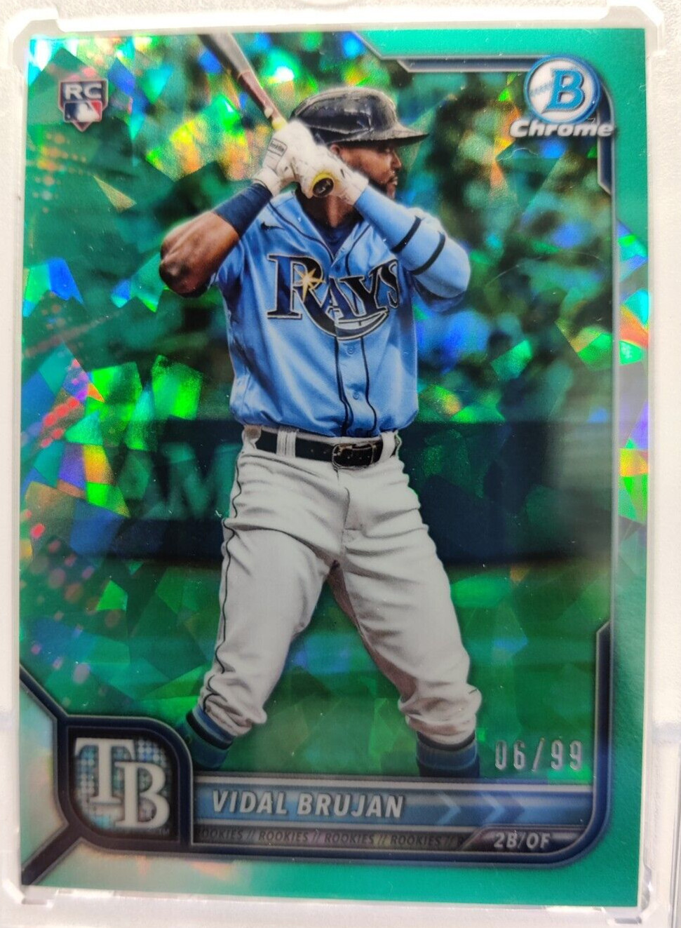 2022 Bowman Chrome Sapphire Aqua /99 Vidal Brujan #89
