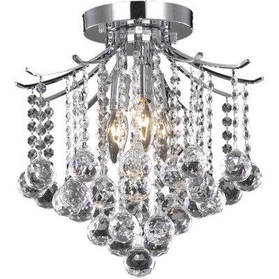 Flush Mount Crystal Chandelier 3 Light Fixture Dining Room Bedroom Hallway 12''