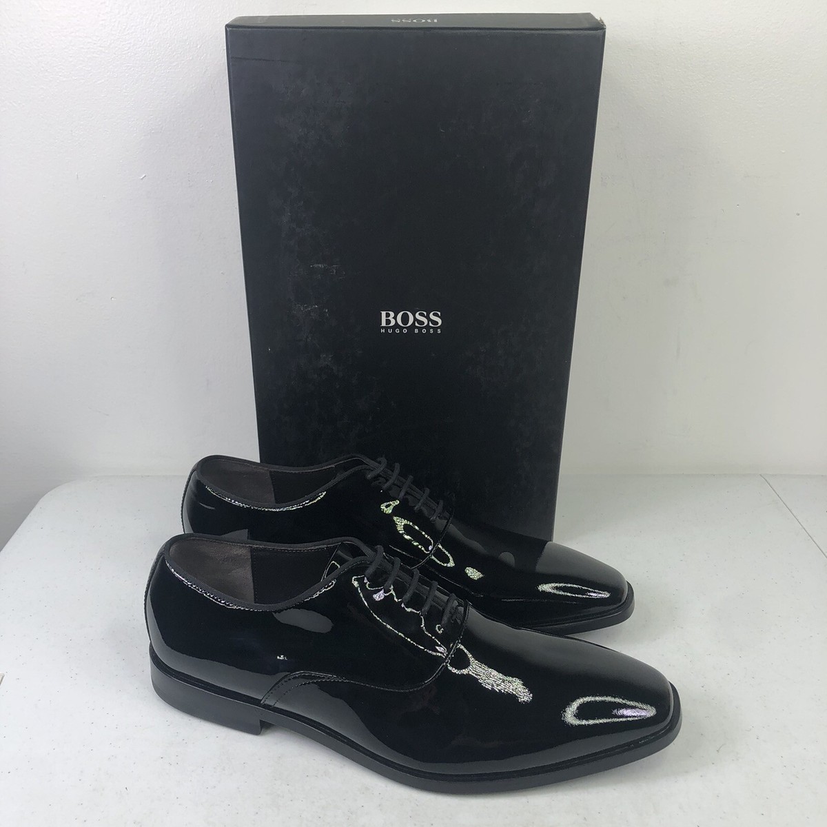 Hugo Boss Highline Patent Oxfords Black Leather Shoes $255  display picture 3
