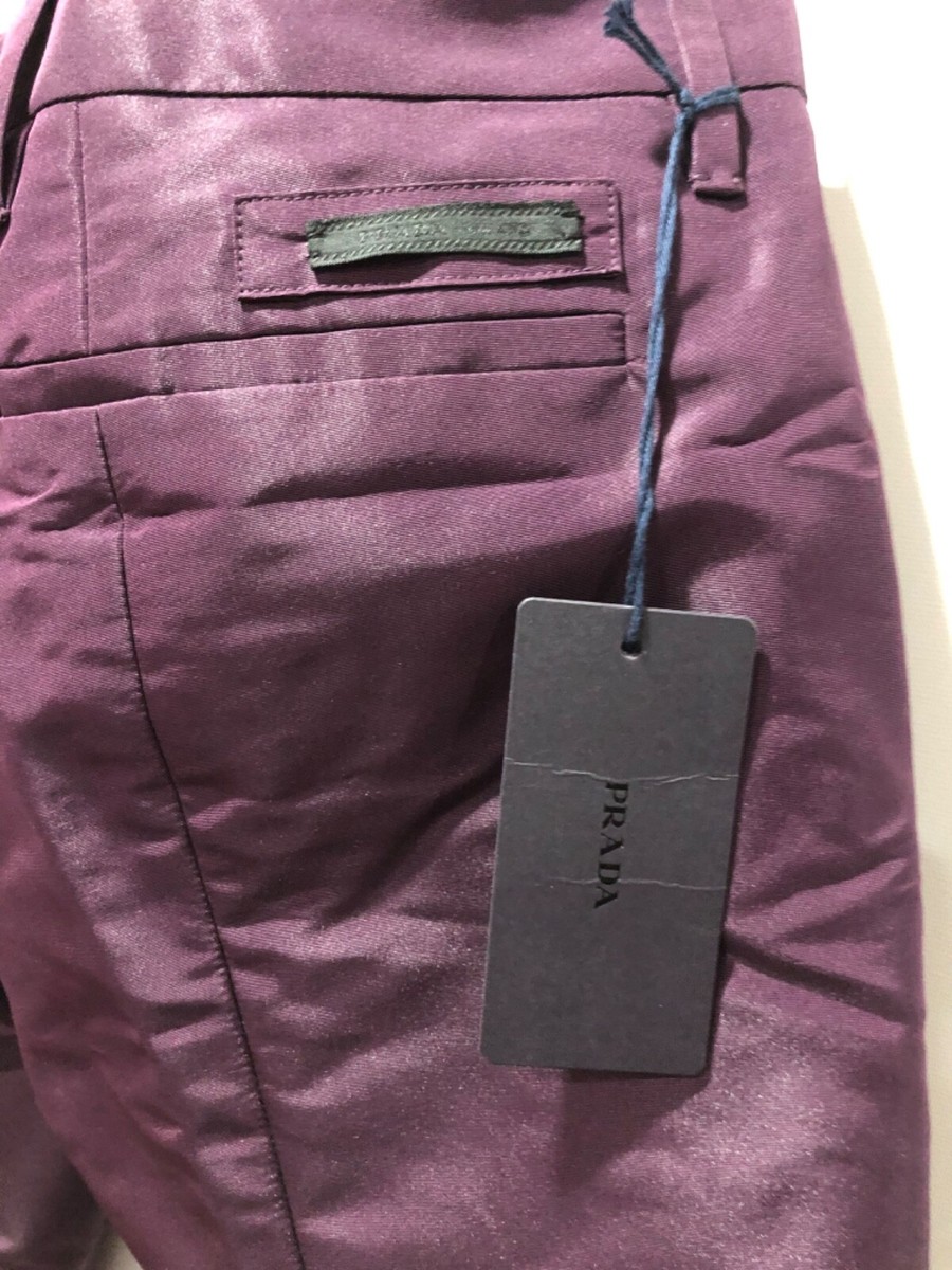New Prada P2156G Melanzana 100% Silk Pants - 4 US - 40 $1480 New Prada P2156G Melanzana 100% Silk Pants - 4 US - 40 $1480