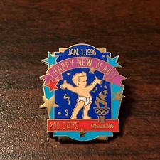 Vintage Coca-Cola Countdown To The 1996 Atlanta Olympics 200 Days Lapel Hat Pin