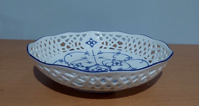 DDR Schale  Durchbruchschale Form Marienbad Ingres Weiss Qualitäts Porzellan