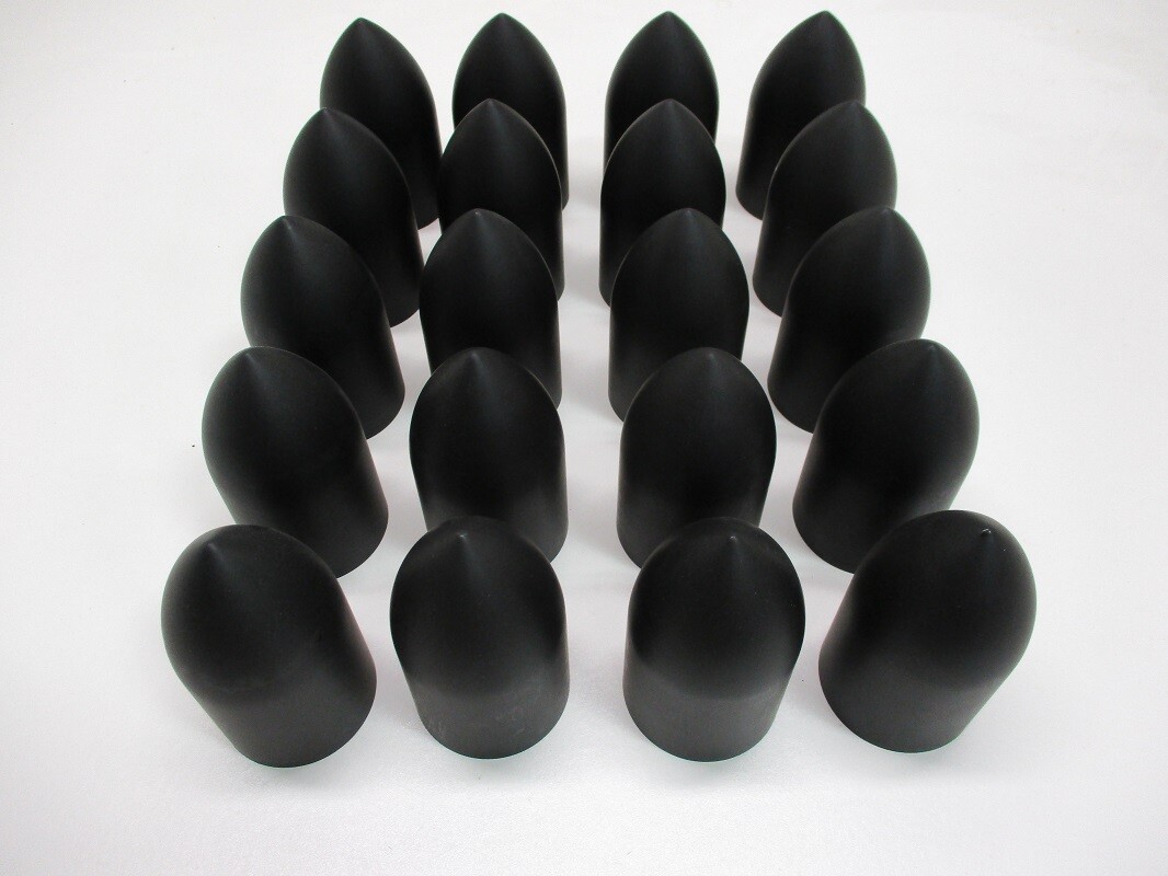 (20) Wheel Lugnut Black Plastic 33mm Thread On Bullet Nut Covers Caps / 3 7/8