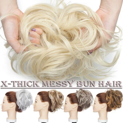 S-NOILITE UK Messy Bun Hair Piece Curly Scrunchies Updo Real as Human Ponytail Extensions