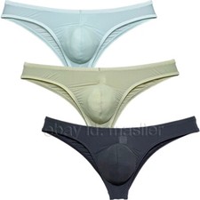 Men Thread Ice Silk Bikini Briefs Cheeky Underwear Pucker Back Hipster Panties
