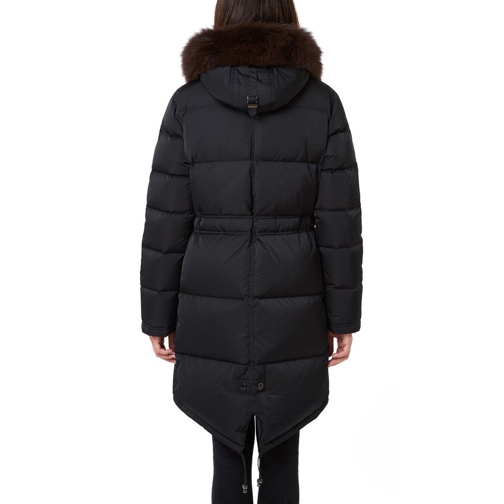 Pajar Chrissy Faux Fur Collar Down Parka Jacket Black Womens Size