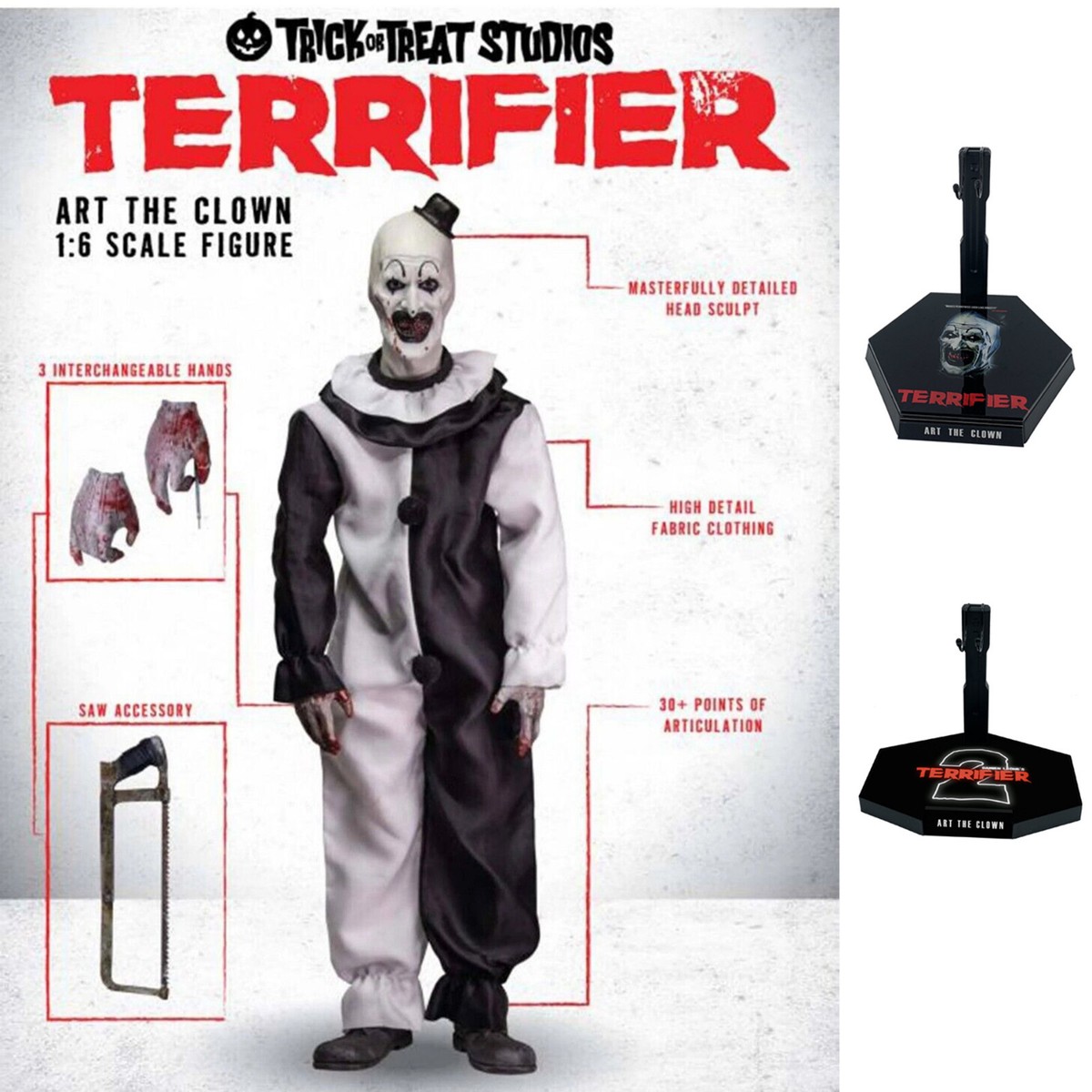 1/6 Scale Action Figure Display Stand Terrifier Art The Clown and