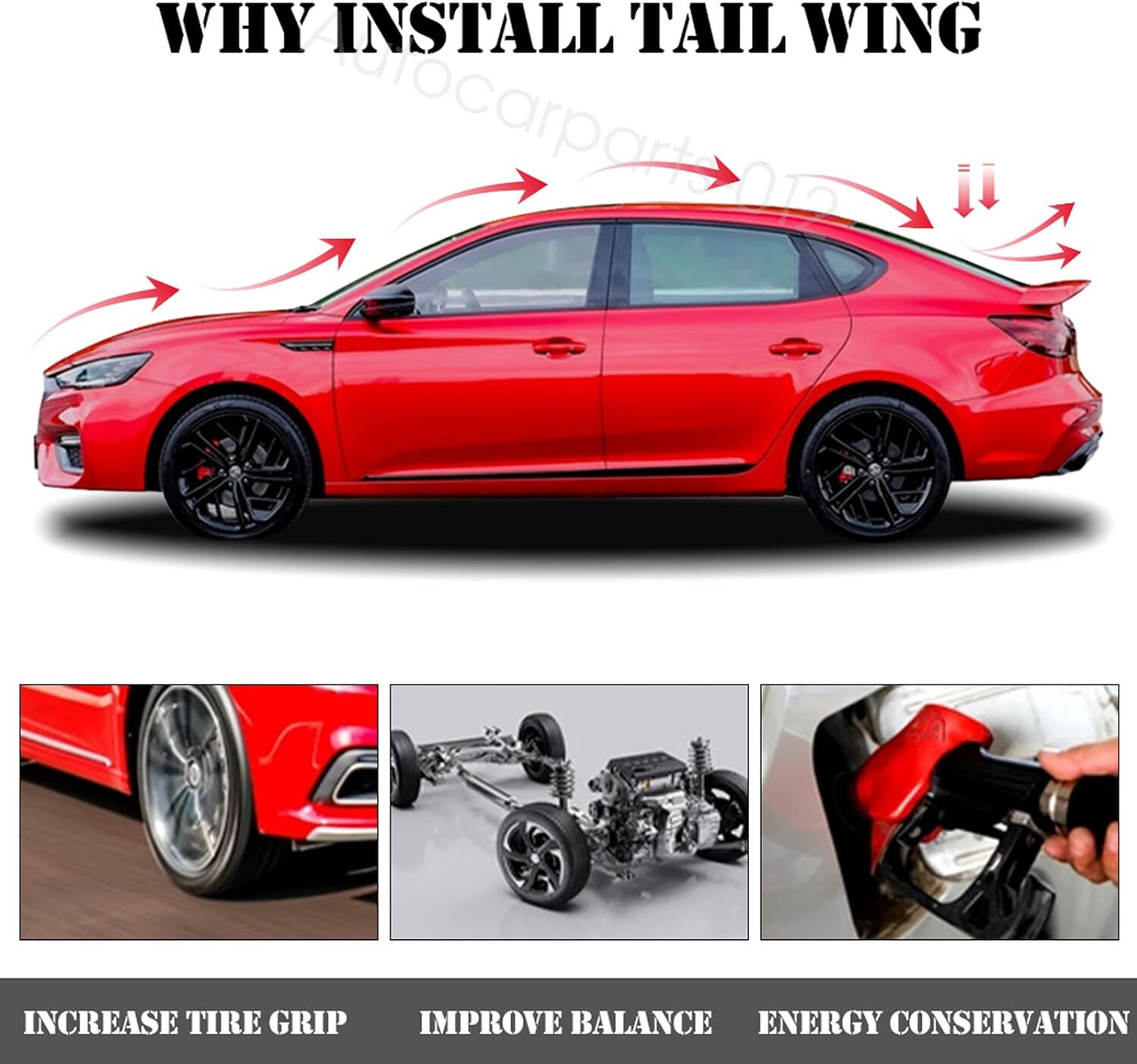 46" Rear Trunk Spoiler GT Style Wing Racing Decor Matte For Audi R8 TT A3 A4 A5
