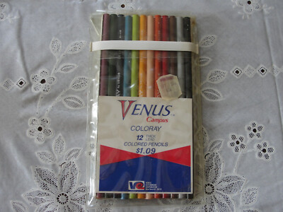 Vintage New Venus Campus Coloray 12Thick Lead Pencils Sealed In Plastic