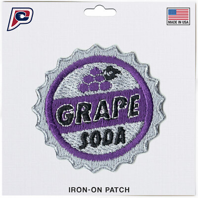Grape Soda Bottle Cap Merit Badge Iron on Patch