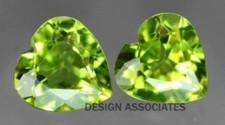 PERIDOT 5 MM HEART CUT 2 PIECE SET ALL NATURAL
