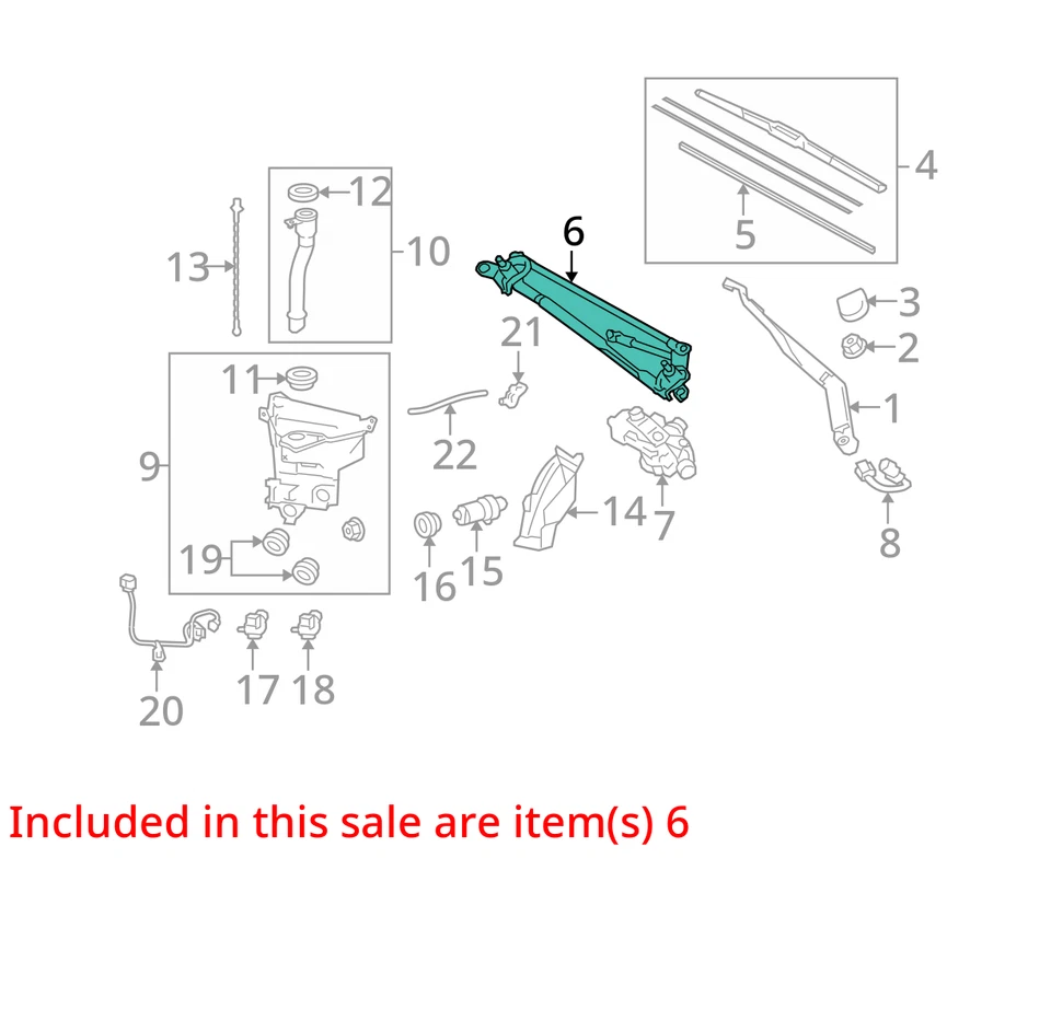 Transmissão limpador de para-brisa Toyota 4Runner 2017 fabricante de equipamento original 56K milhas - LKQ321390576 - Imagem 4 de 4