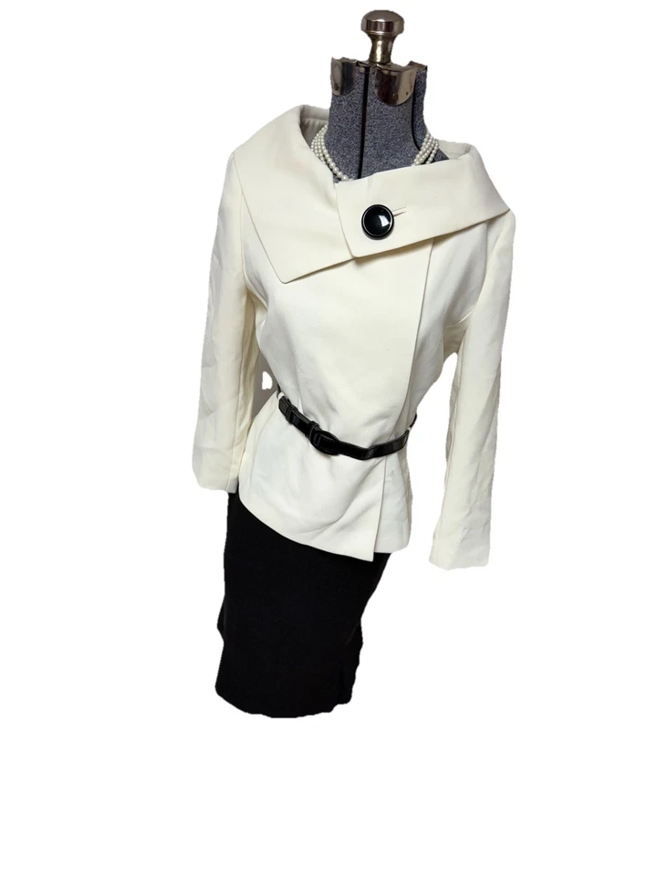 NUEVO $280 Tahari ASL Falda Traje Talla 6 Conjunto de Dos Piezas Cinturón Extra Doble Pecho Foto 4 de 4