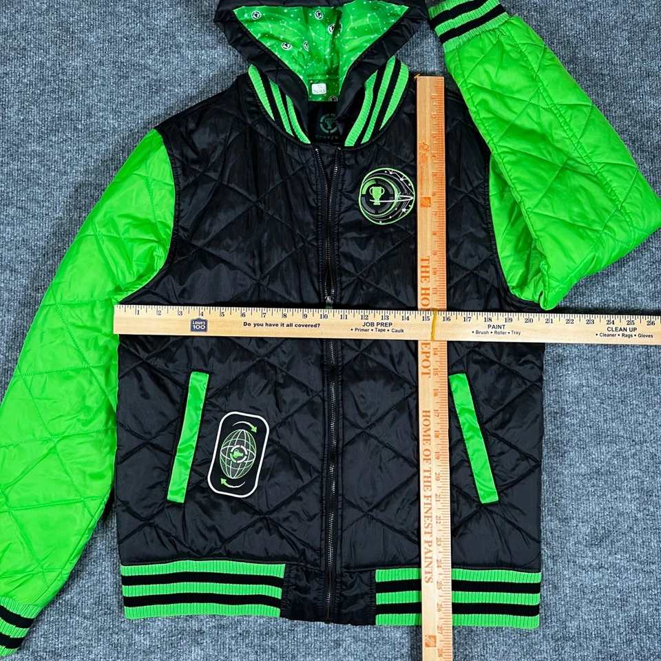 Creator Ink 游戏理论 MatPat 太空赛车 绗缝夹克 男式 大号 霓虹全拉链 — 第 4/4 张图片