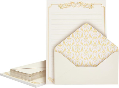 Letter Paper & Envelopes Set - 60 Sheets (7.2 X 10.2 In) & 30 Ivory Envelopes (4