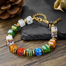 Fashion Handmade Colorful Bohemian Glass Bead Bracelet DIY Crystal Bracelet Gift