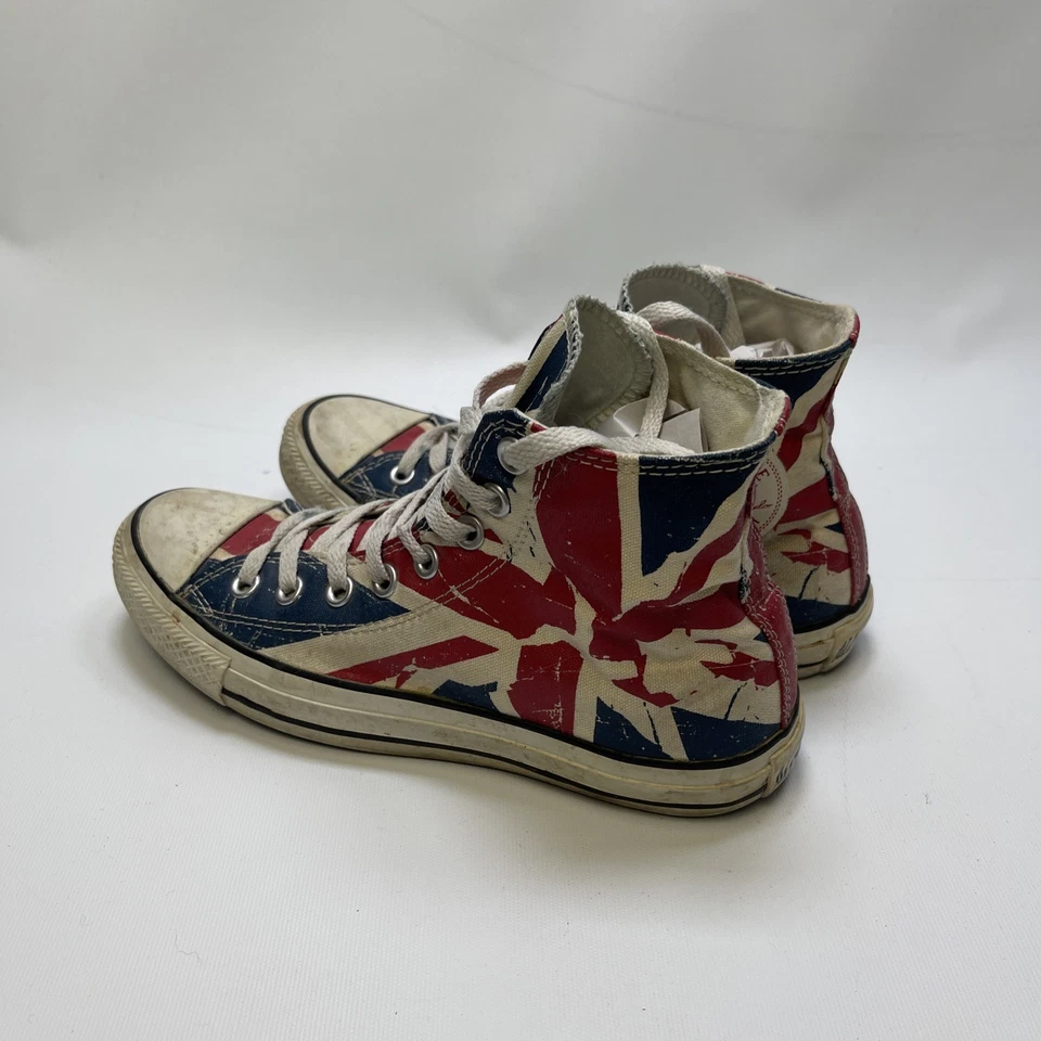 Y2K Converse Chuck Taylor Distressed Union Jack Red White Blue Wom Sz 8.5 US ** - Image 3 of 4