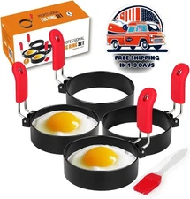 Anillos Para Huevos, Anillos Para Cocinar Huevos De 3 Pulgadas Para Freír 4 Pack