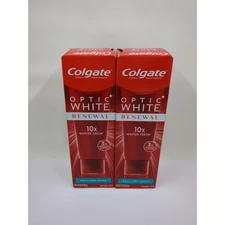 Colgate Optic White Renewal Teeth Whitening Toothpaste Brilliant Shine Lot Of 2