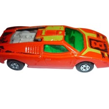 Vintage Matchbox Superfast Lamborghini Countach Orange Green Diecast Toy Car 27