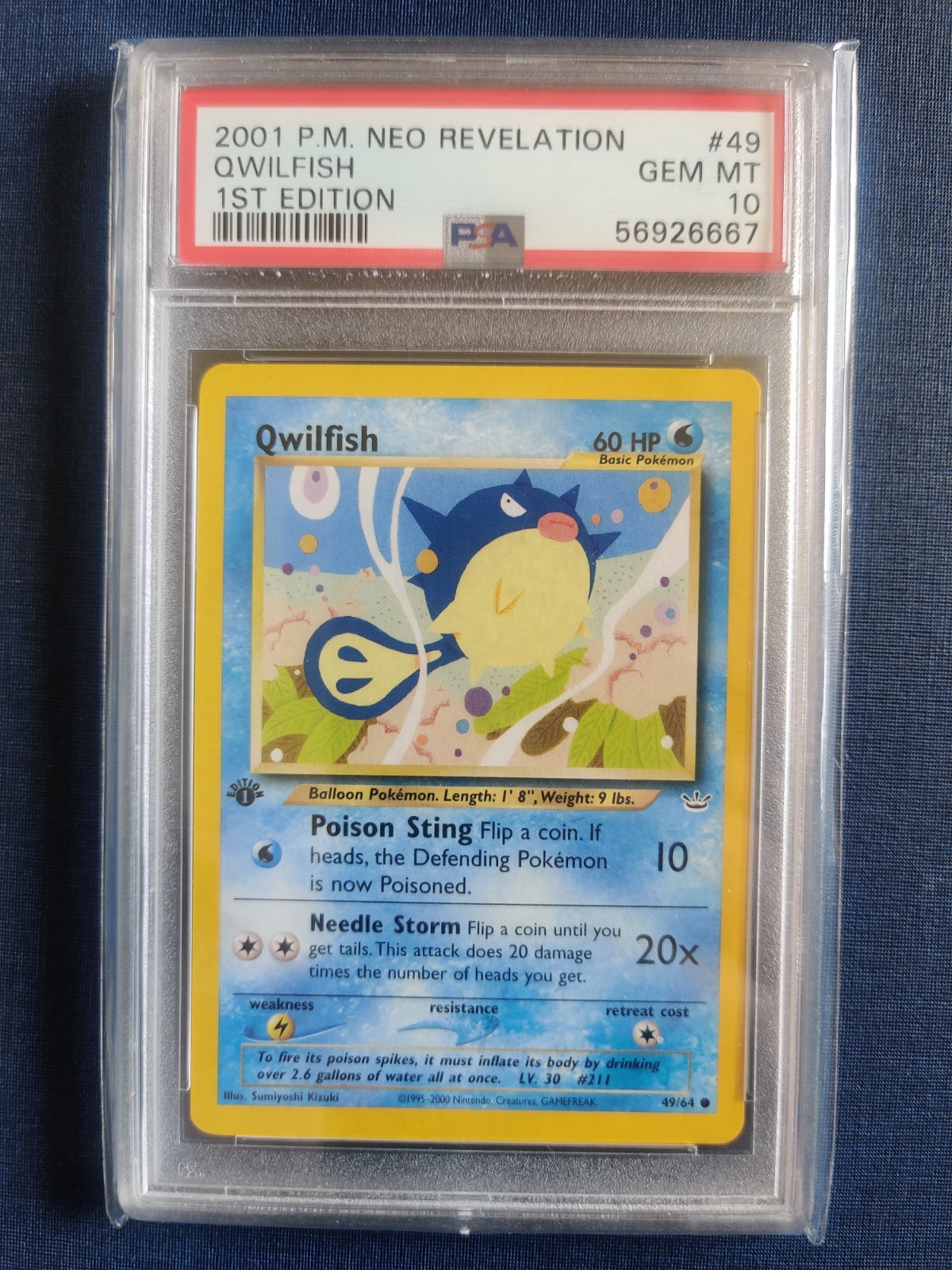 Qwilfish Neo Revelation 1st Edition PSA 10