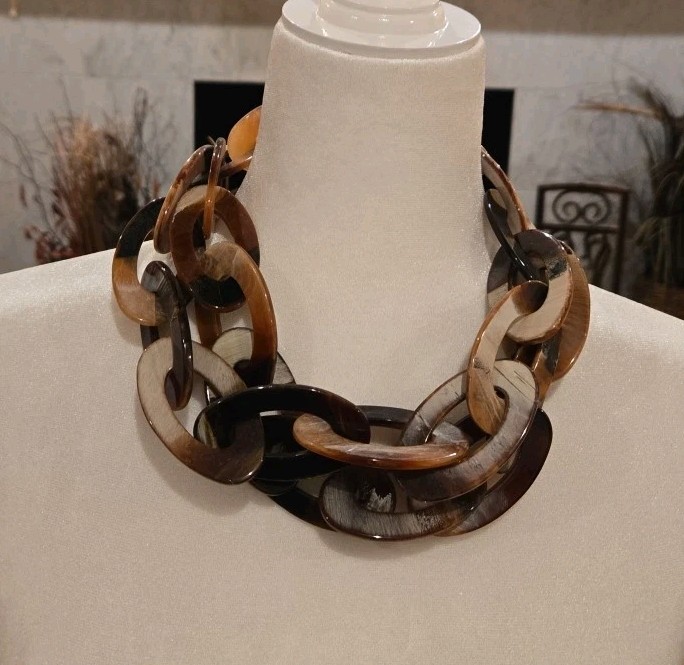 💖 Brown Statement Piece Large Two Strand Costume… - image 11