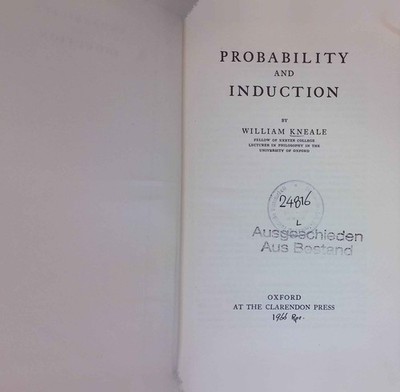 Probability and Induction Kneale, William: