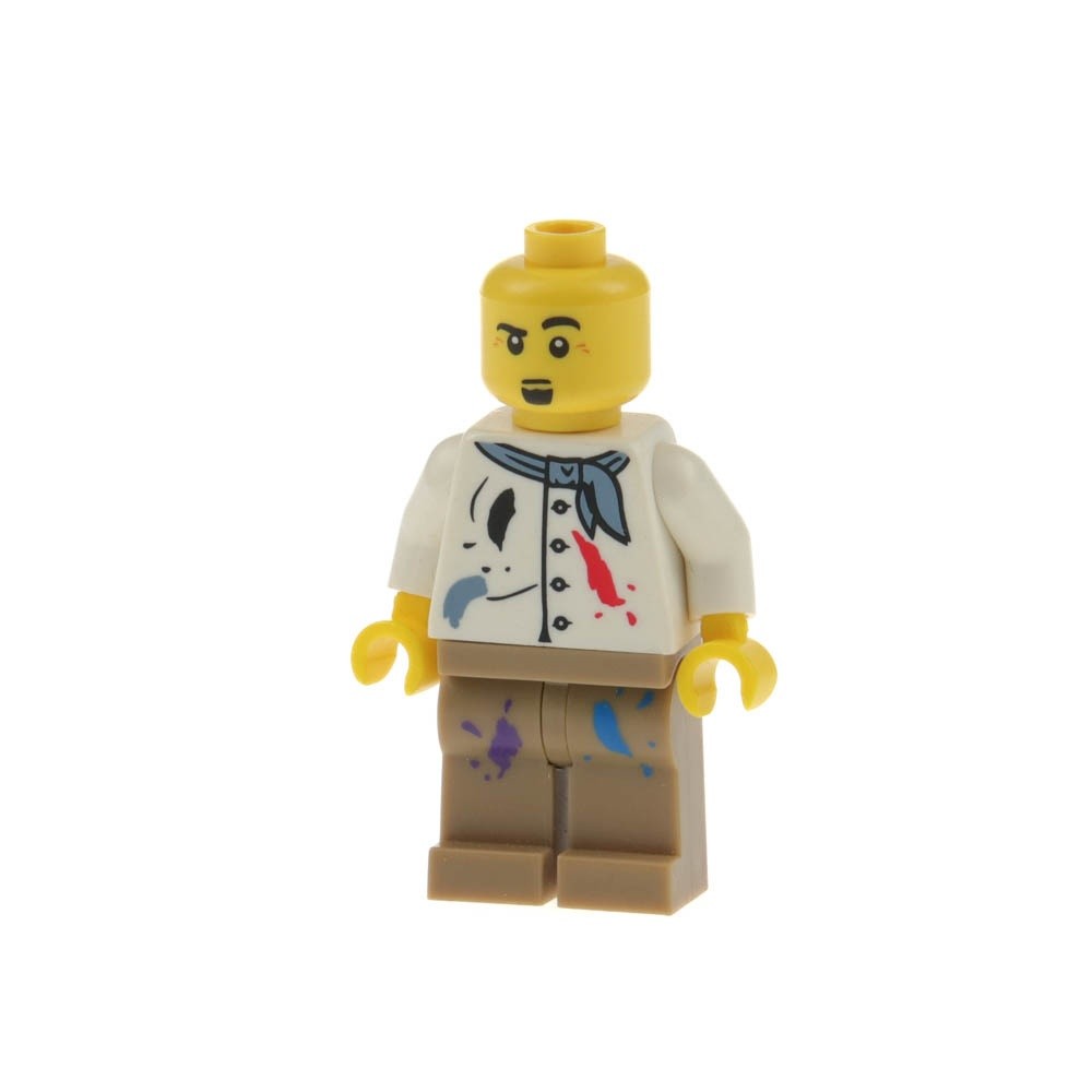 1x Lego Minifigures Series 4 Artist Painter White Beige 8804 col04-14 col062