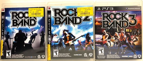 Rock Band 1, 2 & 3 Lot Of 3 PlayStation 3  Manuals In 2 & 3 PS3 CIB #1 No Manual
