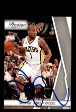 Signed Basketball Card Auto Dahntay Jones 2010-11 Panini Prestige #41 Pacers