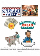 Super Market Sweep (6) Custom Vinyl Die Cut Stickers Sheet!