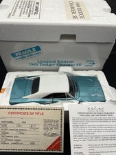 Vintage Danbury Mint 1969 Dodge Charger Se 124 Turquoise Box Wcoa Rare