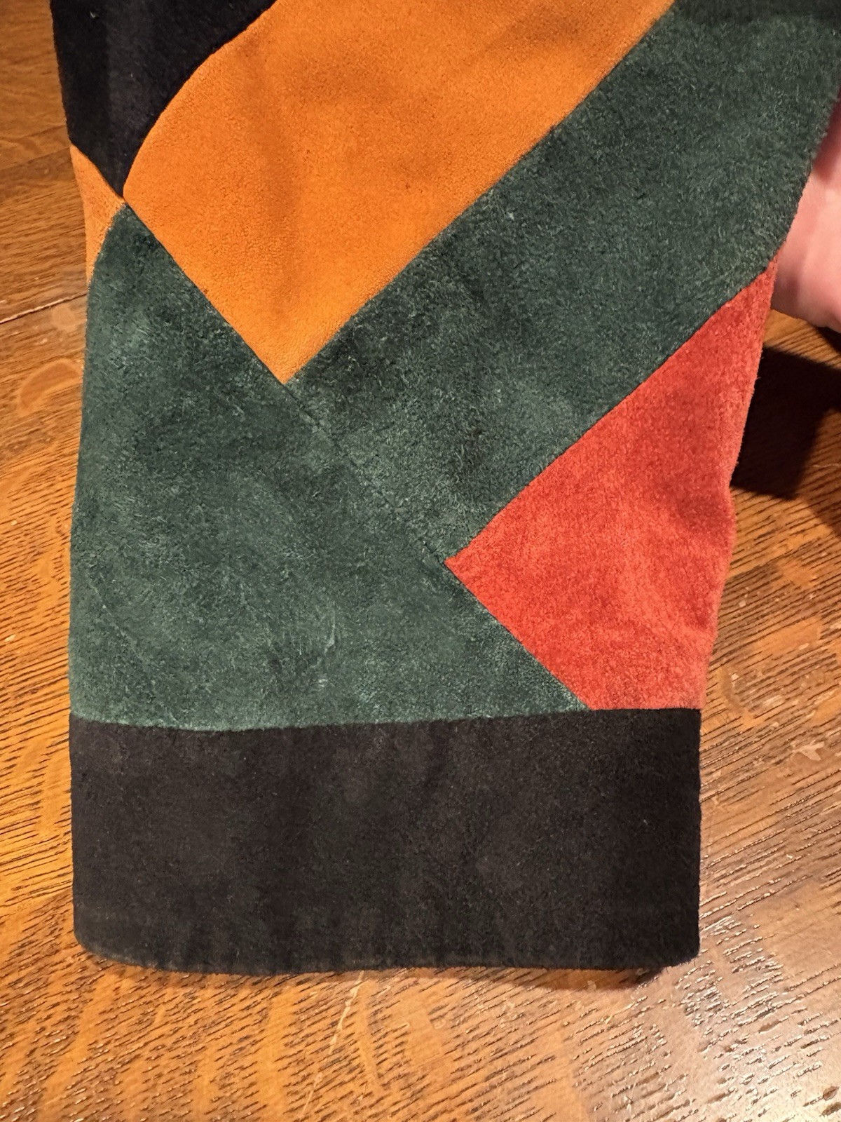 Vtg Suede Leather Patchwork Jacket Blazer Womans … - image 15