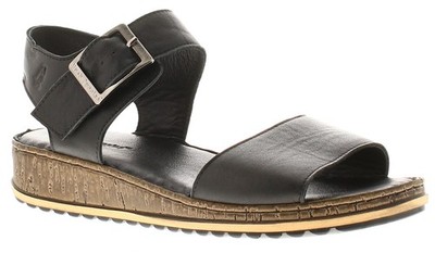 Hush Puppies Damen-Sandalen Ellie weite Passform Lederschnalle schwarz UK-Größe