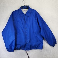 Vintage 80s Auburn Sportswear Alpin Haus Coaches Jacket Blue Mens XL Made in USA