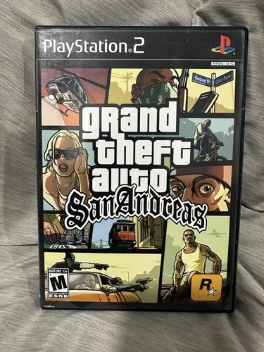 Grand Theft Auto: San Andreas (Sony PlayStation 2, 2004) With Manual And Poster