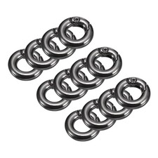 Round Spring O Rings, 12Pcs 0.51 Inch OD Snap Clips, Metallic Black