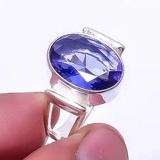 Iolite Gemstone Silver Plated Ring s.8 R7488-15, Christmas Gift