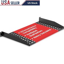 1U Rack Mount Shelf Heavy Duty Vented Organizer 19 Inch Racks 110lb Capacity New