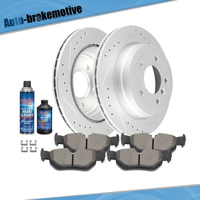 2X Brake Discs Rotors & 4X Ceramic Pads For 2007-11 2012 2013 BMW 328i Base 3.0L