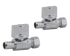 Straight Stop Valve 3/8 in Compression x 1/2 in PEX 1/4 Turn