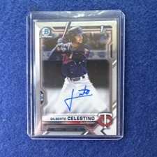 Topps 2021 Bowman Chrome Gilberto Celestino Autographed Rookie #CPA-GC