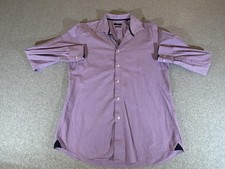 Hugo Boss Shirt Mens Large Purple Slim BOSS Long Sleeve Button Office Dress 16.5