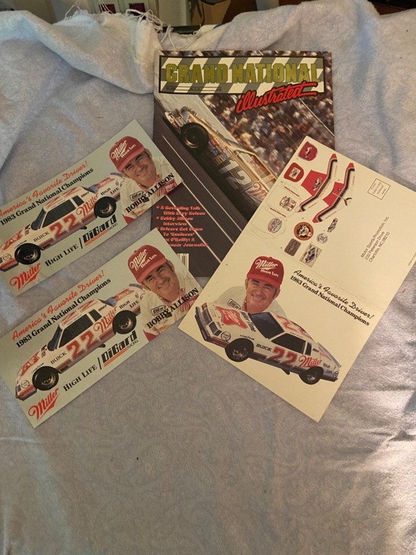 Grand National Illustrated July 1988 – Bobby Allison plus post card and stickers