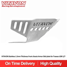 VITAVON Stainless 1.5mm Thickness Front chassis Armor Skid plate for Traxxas UDR