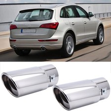 Pair Exhaust Pipe Tip Rear Tail Throat Muffler Accessories For Audi Q3 Q5 Q7 Q8