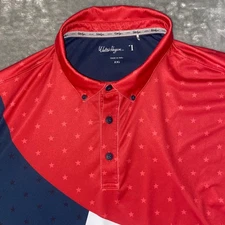 Walter Hagen Mens USA Flag Star Patriotic Golf Polo Shirt XXL