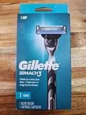 Gillette Mach3 Razor with 1 Cartridge Classic Close Shave 3 Blade Razor Handle